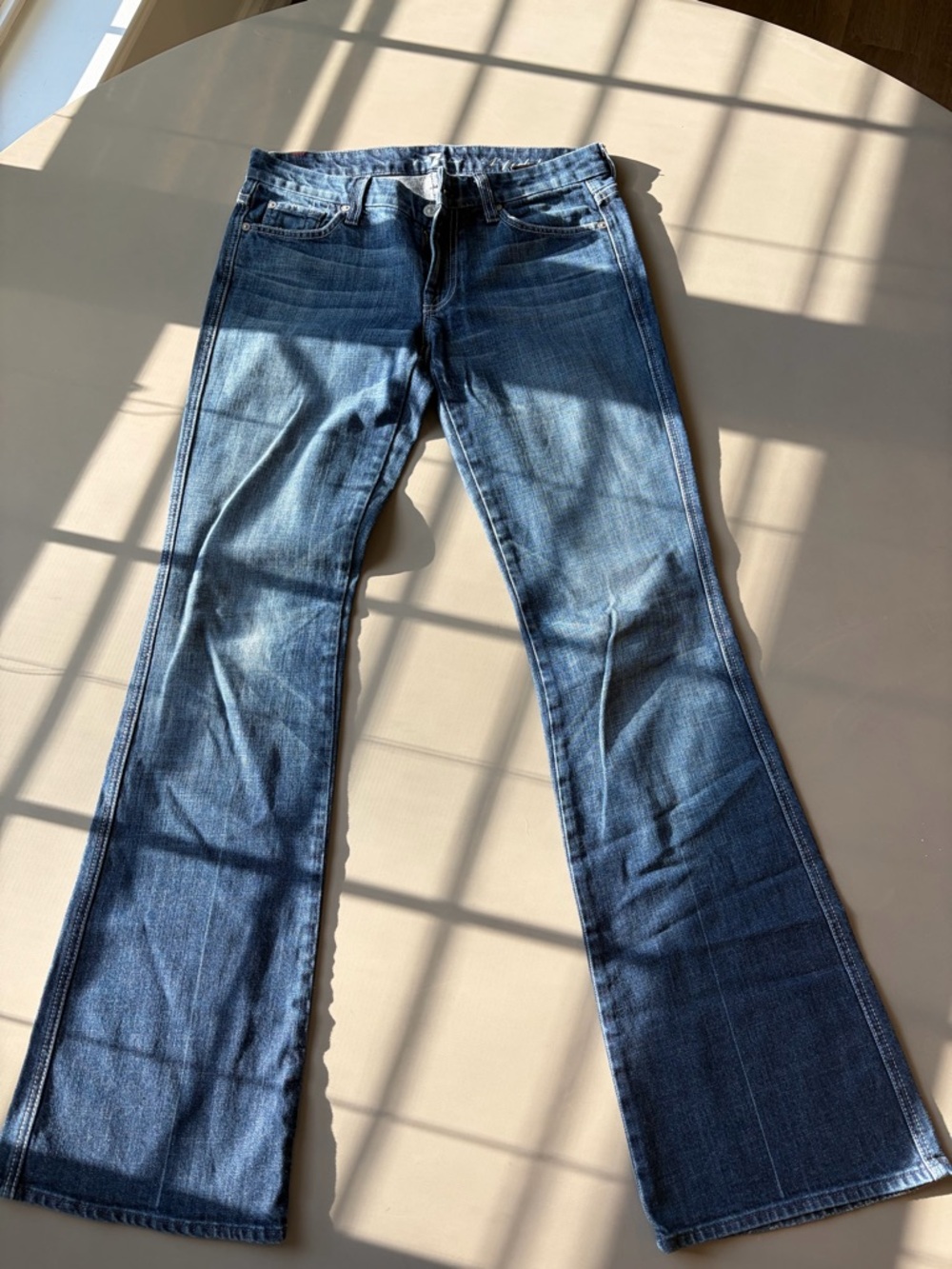 7 For All Mankind Medium Blue Flare Jeans